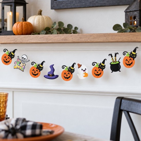 Toptan Halloween Dekoratif Banner, Balkabağı Figürlü Toptan Halloween Dekoratif Banner, Balkabağı Figürlü