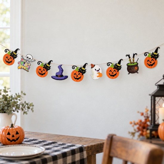 Toptan Halloween Dekoratif Banner, Balkabağı Figürlü Toptan Halloween Dekoratif Banner, Balkabağı Figürlü