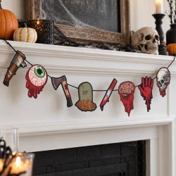 Toptan Halloween Dekoratif Banner, Kanlı Tema