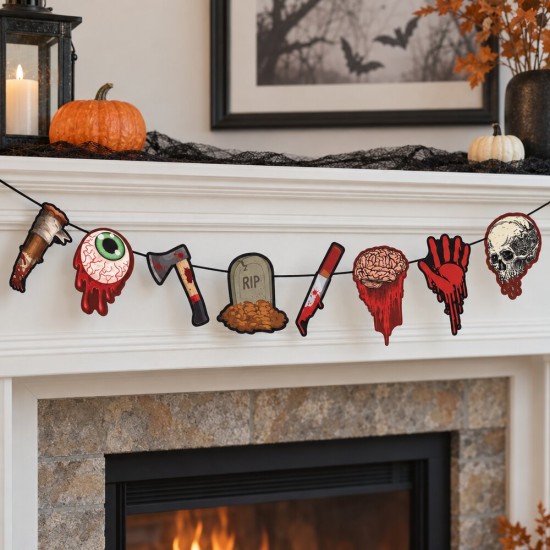 Toptan Halloween Dekoratif Banner, Kanlı Tema Toptan Halloween Dekoratif Banner, Kanlı Tema