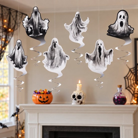 Toptan Halloween Dev Tavan Süsü Hayalet, 6 Adet Toptan Halloween Dev Tavan Süsü Hayalet, 6 Adet