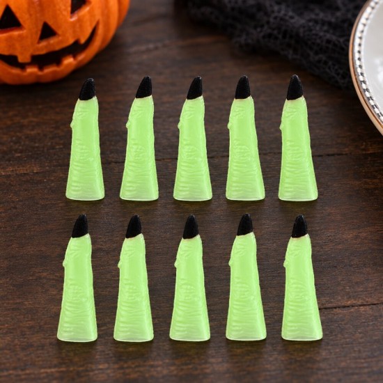 Toptan Halloween Fosforlu Takma Tırnak, 10 Adet