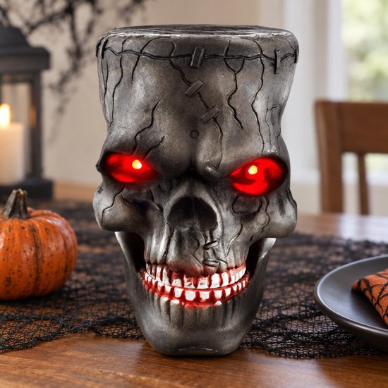 Toptan Halloween Frankenstein Kafa, Sese Duyarlı Işıklı Toptan Halloween Frankenstein Kafa, Sese Duyarlı Işıklı