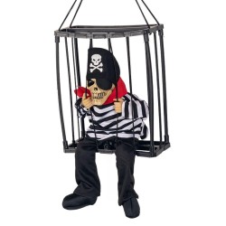 Toptan Halloween Kafesli Korsan İskelet, Işıklı Sesli