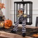 Toptan Halloween Kafesli Mahkum İskelet, Işıklı Sesli