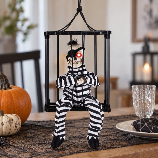 Toptan Halloween Kafesli Mahkum Tek Göz, Işıklı Sesli