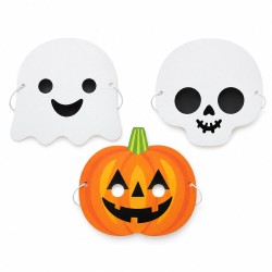 Toptan Halloween Kağıt Maske Karışık Model, 6 Adet