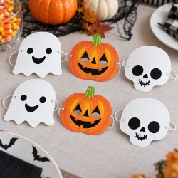 Toptan Halloween Kağıt Maske Karışık Model, 6 Adet