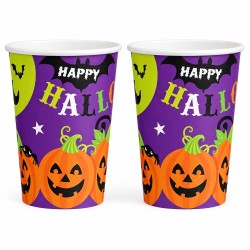 Toptan Halloween Karton Bardak Balkabağı Desenli, 8 Adet