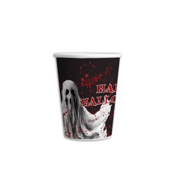 Toptan Halloween Karton Bardak Kanlı Hayalet Desenli, 8 Adet