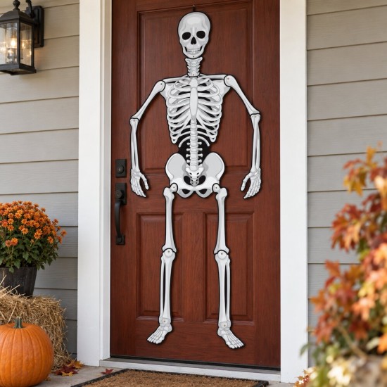Toptan Halloween Karton İskelet Kapı Süsü, 150 cm Toptan Halloween Karton İskelet Kapı Süsü, 150 cm