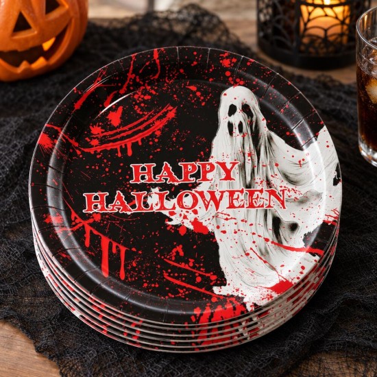 Toptan Halloween Karton Tabak Kanlı Tema, 8 Adet Toptan Halloween Karton Tabak Kanlı Tema, 8 Adet