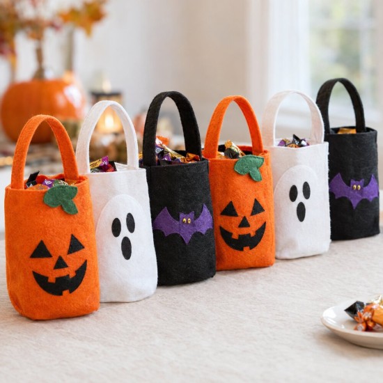 Toptan Halloween Keçe Çanta Karışık Model, 6 Adet Toptan Halloween Keçe Çanta Karışık Model, 6 Adet