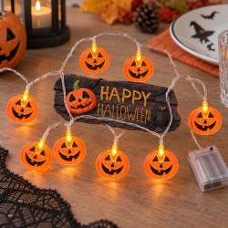 Toptan Halloween Led Işık Zinciri Balkabağı, 10 Işıklı