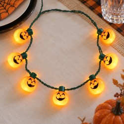 Toptan Halloween Led Kolye Balkabağı, 9 Işıklı
