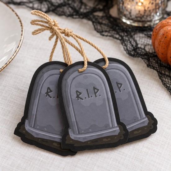 Toptan Halloween Mezar Taşı Sallantı Kart, 10 Adet