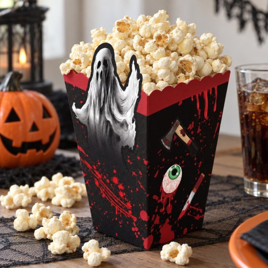 Toptan Halloween Mısır Kutusu Kanlı Tema, 8 Adet Toptan Halloween Mısır Kutusu Kanlı Tema, 8 Adet