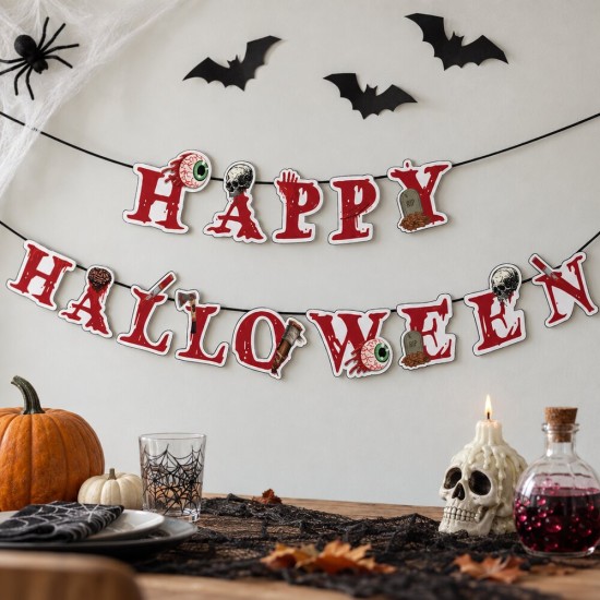 Toptan Halloween Özel Kesim Banner, Kanlı Tema