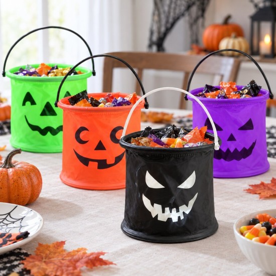 Toptan Halloween Şeker Kovası Karışık Renk, 15 cm