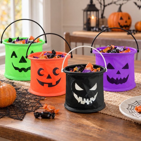 Toptan Halloween Şeker Kovası Karışık Renk, 15 cm