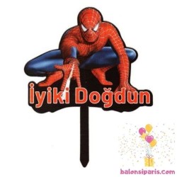 Toptan Spiderman Pasta Cupcake Süsü