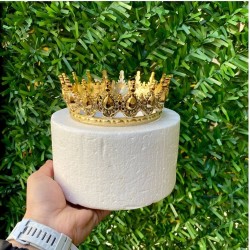 Toptan Pasta Tacı Tam Tur Gold Renk Mika Taç Aksesuar