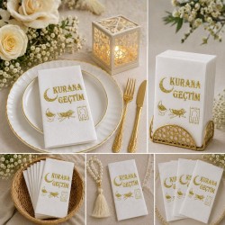 Toptan Kur'an'a Geçtim Gold Baskılı Peçete