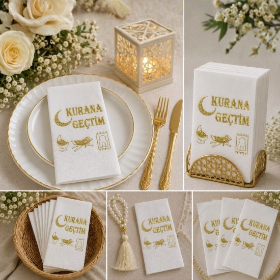 Toptan Kur'an'a Geçtim Gold Baskılı Peçete Toptan Kur'an'a Geçtim Gold Baskılı Peçete