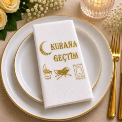 Toptan Kur'an'a Geçtim Gold Baskılı Peçete