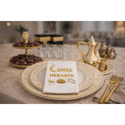Umre Mübarek Yaldızlı Peçete (12 Adet) - Toptan