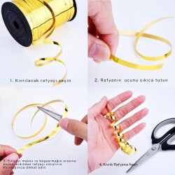 Toptan 200 mt Metalik Altın Rafya