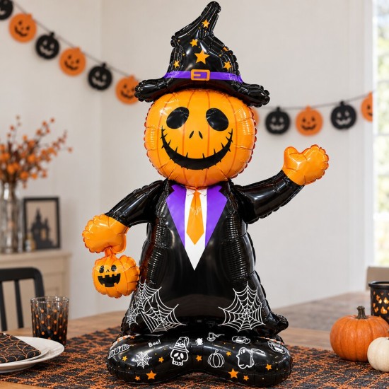 Toptan Halloween Ayaklı Gülen Balkabağı Balon 154 cm