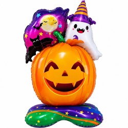 Toptan Halloween Ayaklı Hayaletli Balkabağı Balon 115 cm