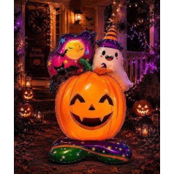 Toptan Halloween Ayaklı Hayaletli Balkabağı Balon 115 cm