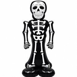 Toptan Halloween Ayaklı İskelet Balon Siyah 160 cm