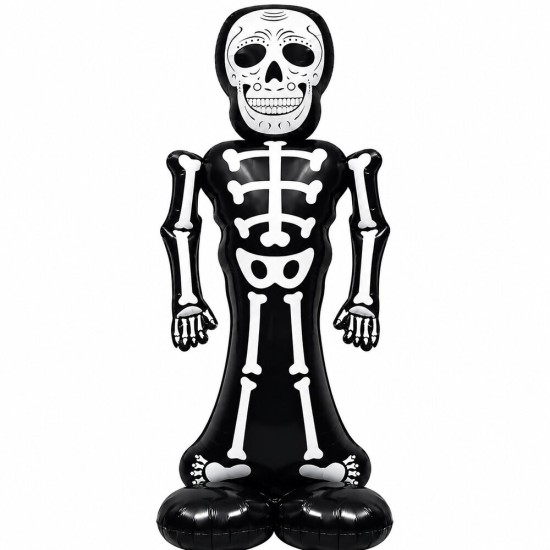 Toptan Halloween Ayaklı İskelet Balon Siyah 160 cm