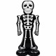 Toptan Halloween Ayaklı İskelet Balon Siyah 160 cm