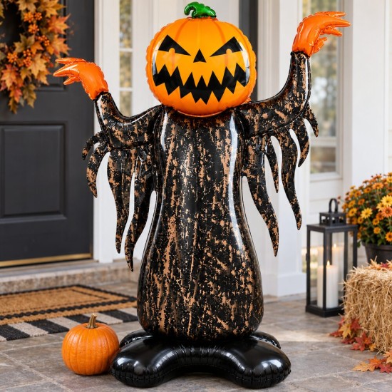 Toptan Halloween Ayaklı Korkunç Balkabağı Balon 115 cm