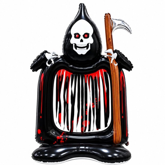 Toptan Halloween Ayaklı Oraklı İskelet Balon 125 cm
