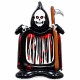 Toptan Halloween Ayaklı Oraklı İskelet Balon 125 cm
