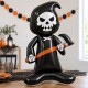 Toptan Halloween Ayaklı Oraklı İskelet Balon Siyah 154 cm