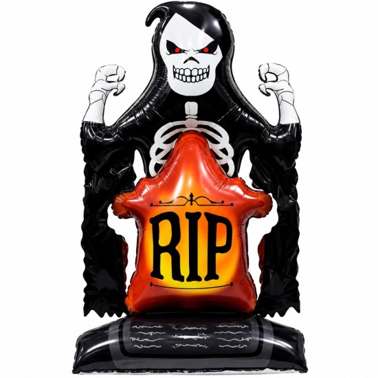 Toptan Halloween Ayaklı RIP İskelet Balon 122 cm Toptan Halloween Ayaklı RIP İskelet Balon 122 cm