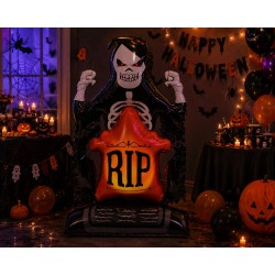 Toptan Halloween Ayaklı RIP İskelet Balon 122 cm
