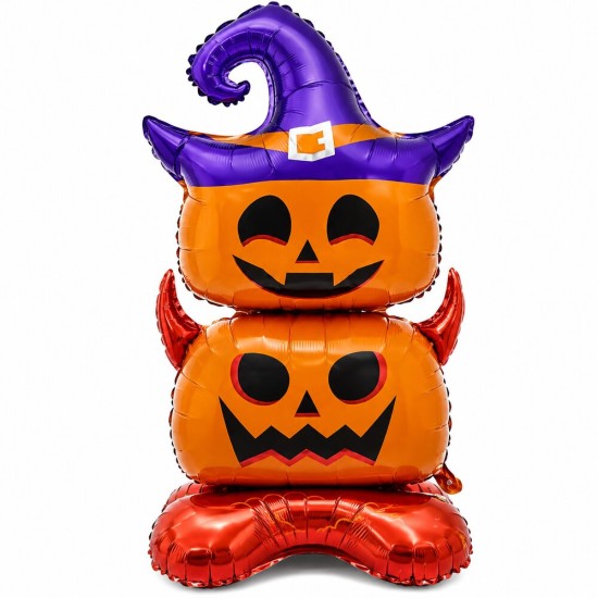 Toptan Halloween Ayaklı Şapkalı Balkabağı Balon 150 cm