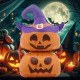 Toptan Halloween Ayaklı Şapkalı Balkabağı Balon 150 cm