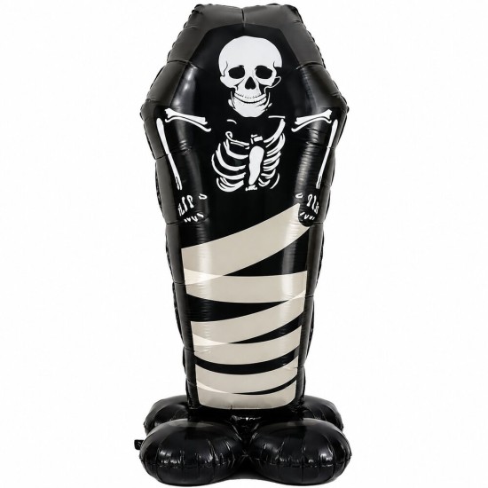 Toptan Halloween Ayaklı Tabutta İskelet Balon 99 cm Toptan Halloween Ayaklı Tabutta İskelet Balon 99 cm