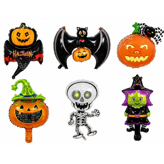 Toptan Halloween Folyo Balon Seti, 6 Parça Toptan Halloween Folyo Balon Seti, 6 Parça