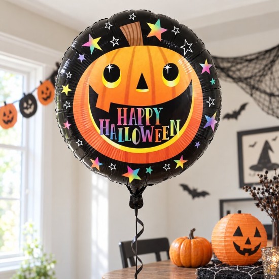 Toptan Halloween Gülen Balkabağı Folyo Balon 18 İnç