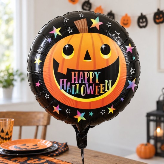 Toptan Halloween Gülen Balkabağı Folyo Balon 18 İnç
