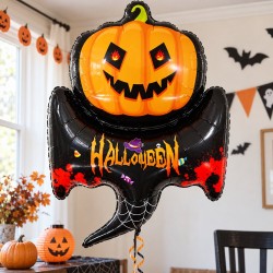 Toptan Halloween Uçan Balkabağı Folyo Balon 88 cm